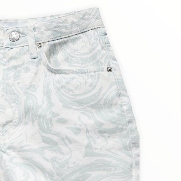 ZARA Women | Blue | Hi Rise Printed Shorts - Picture 3 of 6
